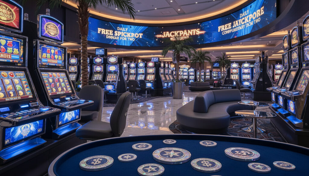 Interfejs kasyna AMPM z prezentacją bonusu bez depozytu